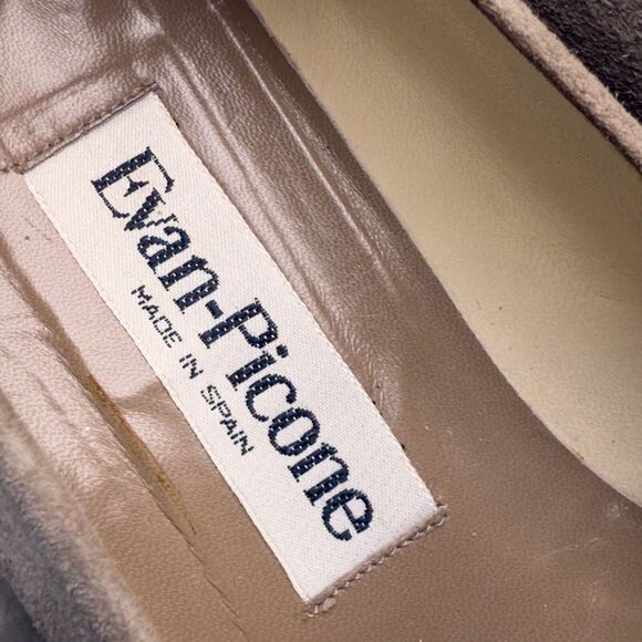 Evan Picone Vintage Tan Suede Leather Kitten Heels Pointed Toe Womens Size 7.5 - Picture 14 of 16